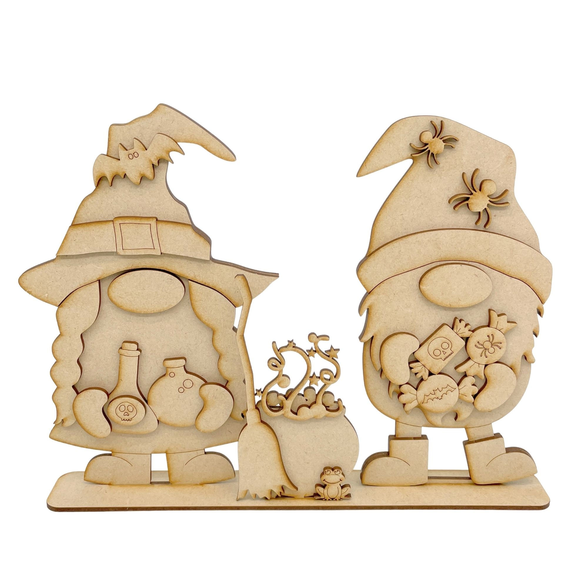 MDF Gnome Couple Stand Halloween