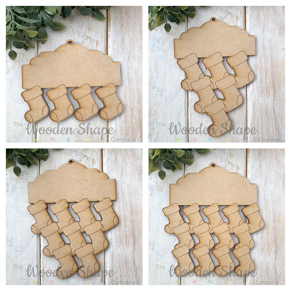 MDF Tree Decoration Hanging Stockings
