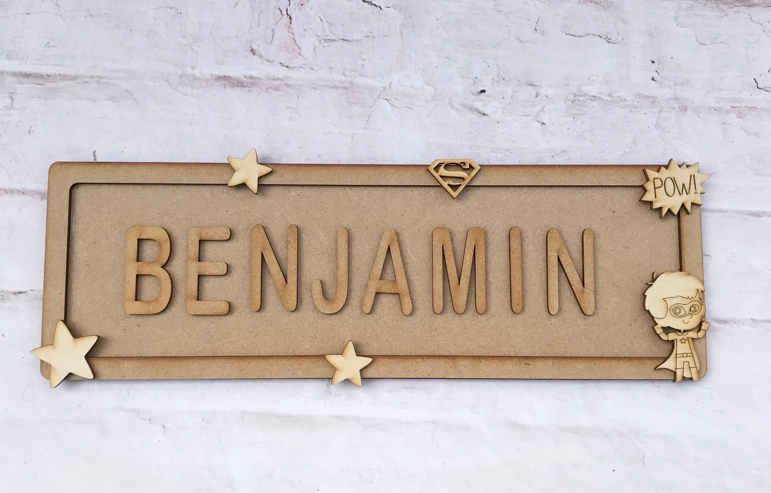 Superhero Boy Theme Room Sign Large (up to 10 letters)