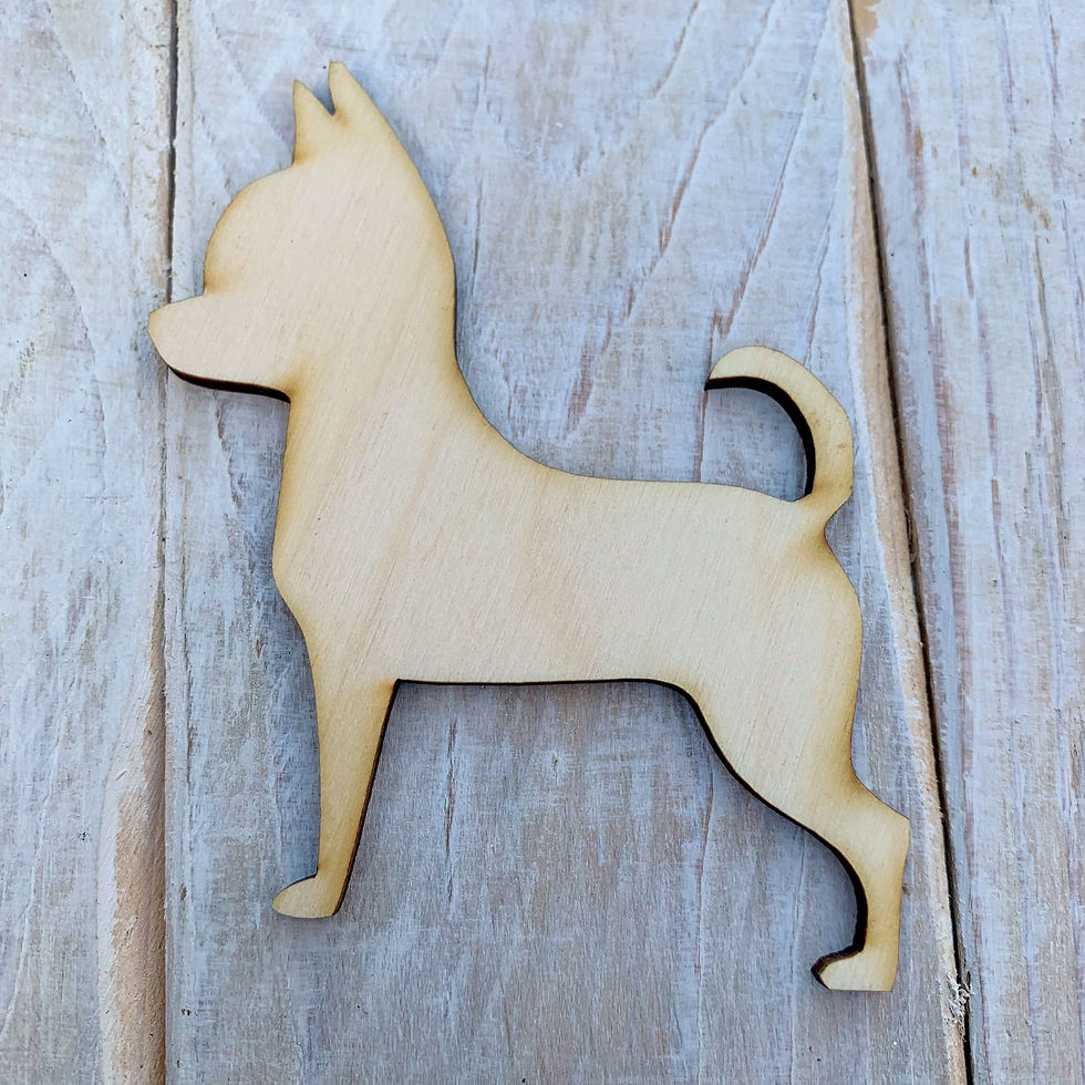 Plywood CHIHUAHUA Curly Tail DOG Shape 10 PACK