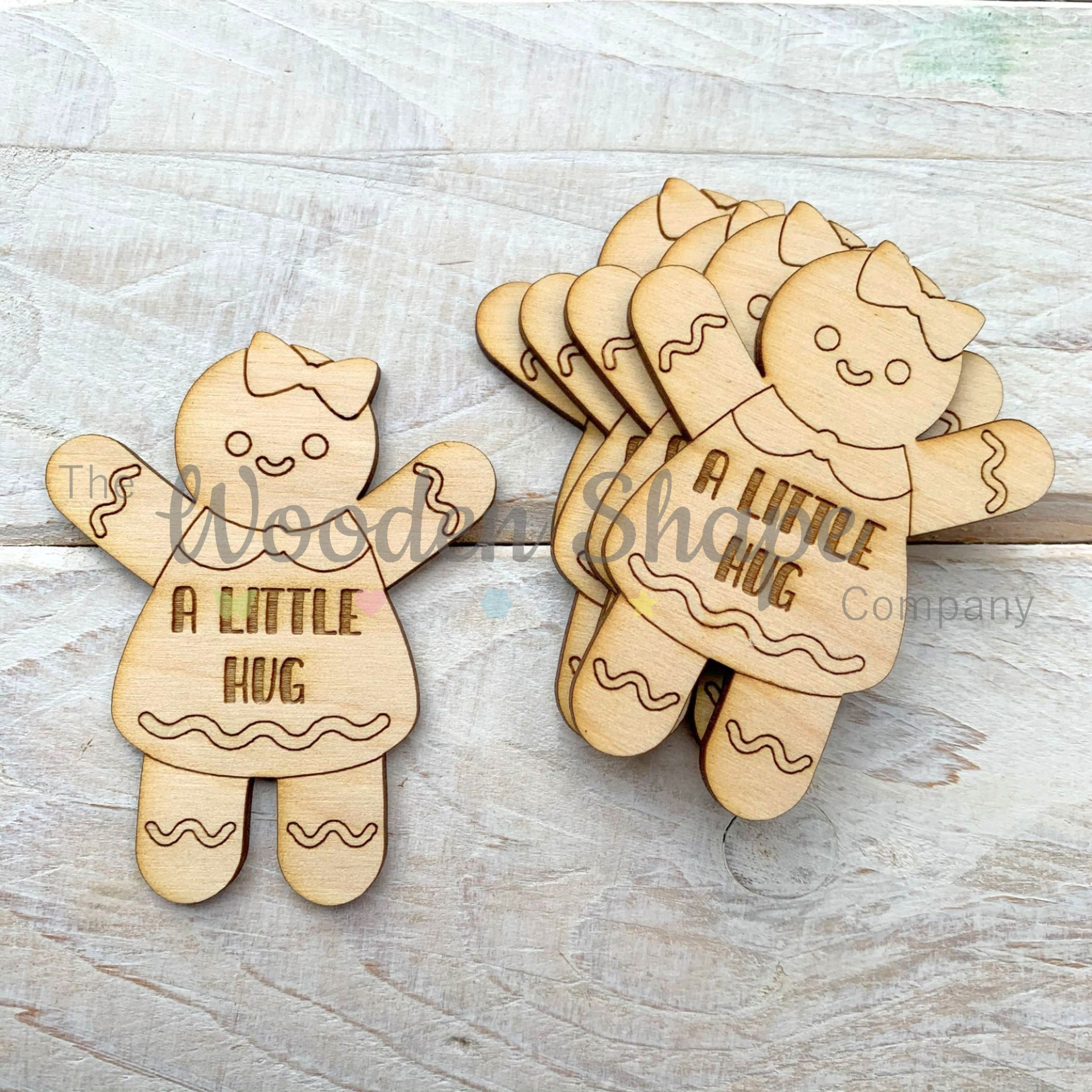 5 Pack Christmas Hug Token Gingerbread Woman Hug