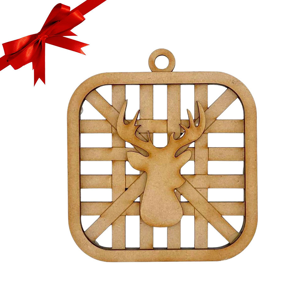 MDF Rattan Bauble Reindeer