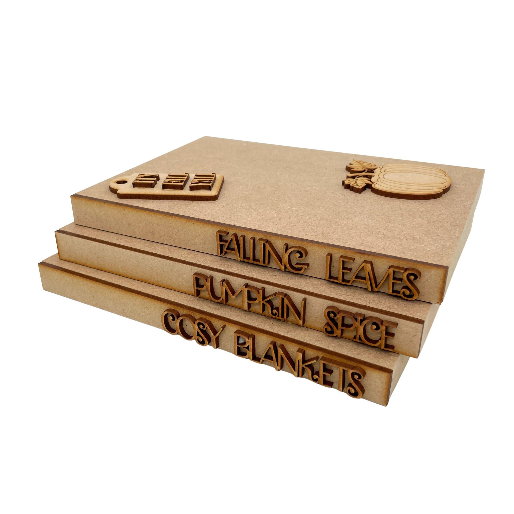 MDF Halloween Stacking Books Falling Leaves