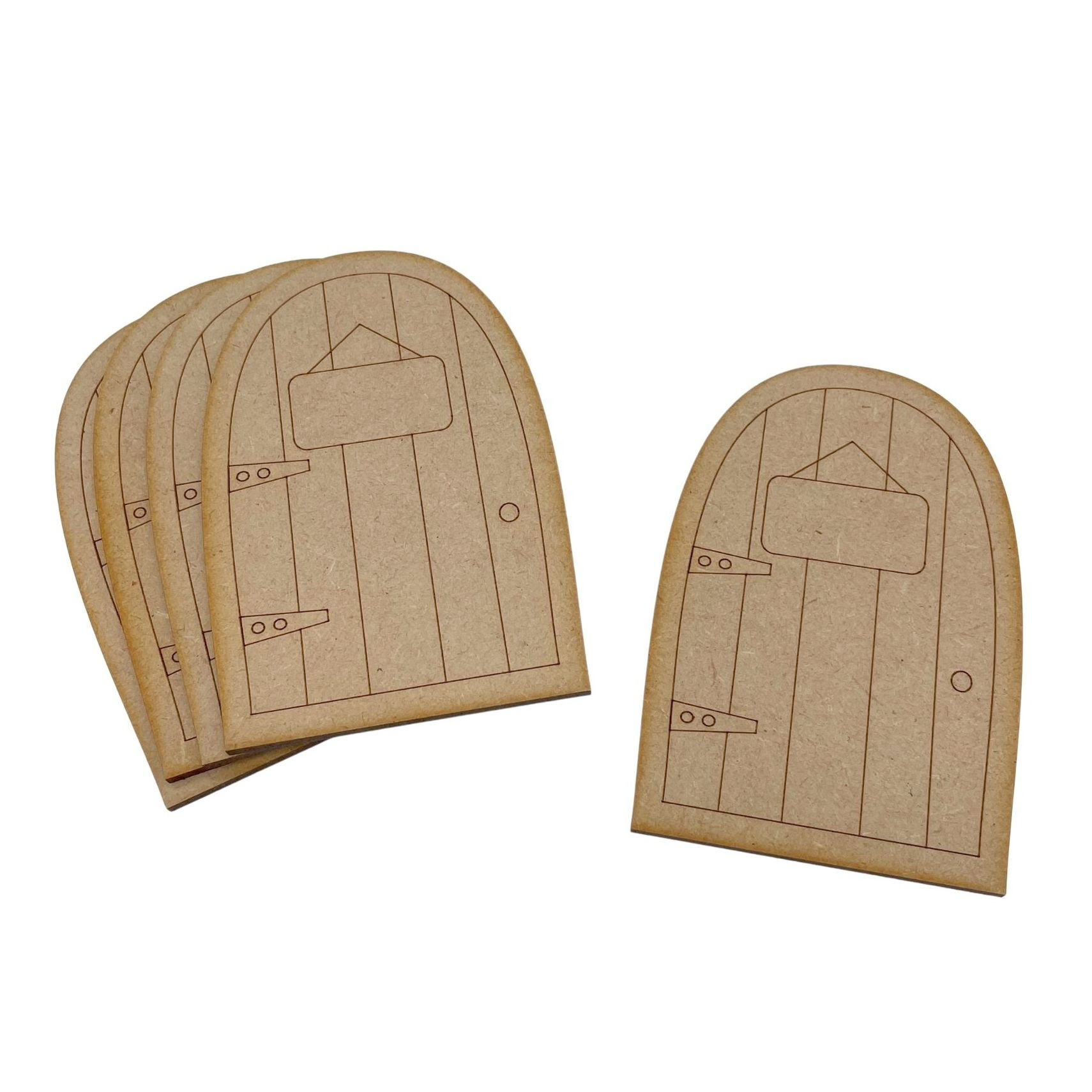 5 Pack MDF Wooden Fairy Doors Code Flat C