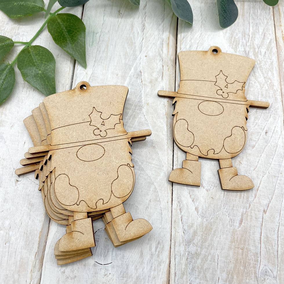 MDF Christmas Decoration 10cm 5 Pack Dress Up Gnome Snowman