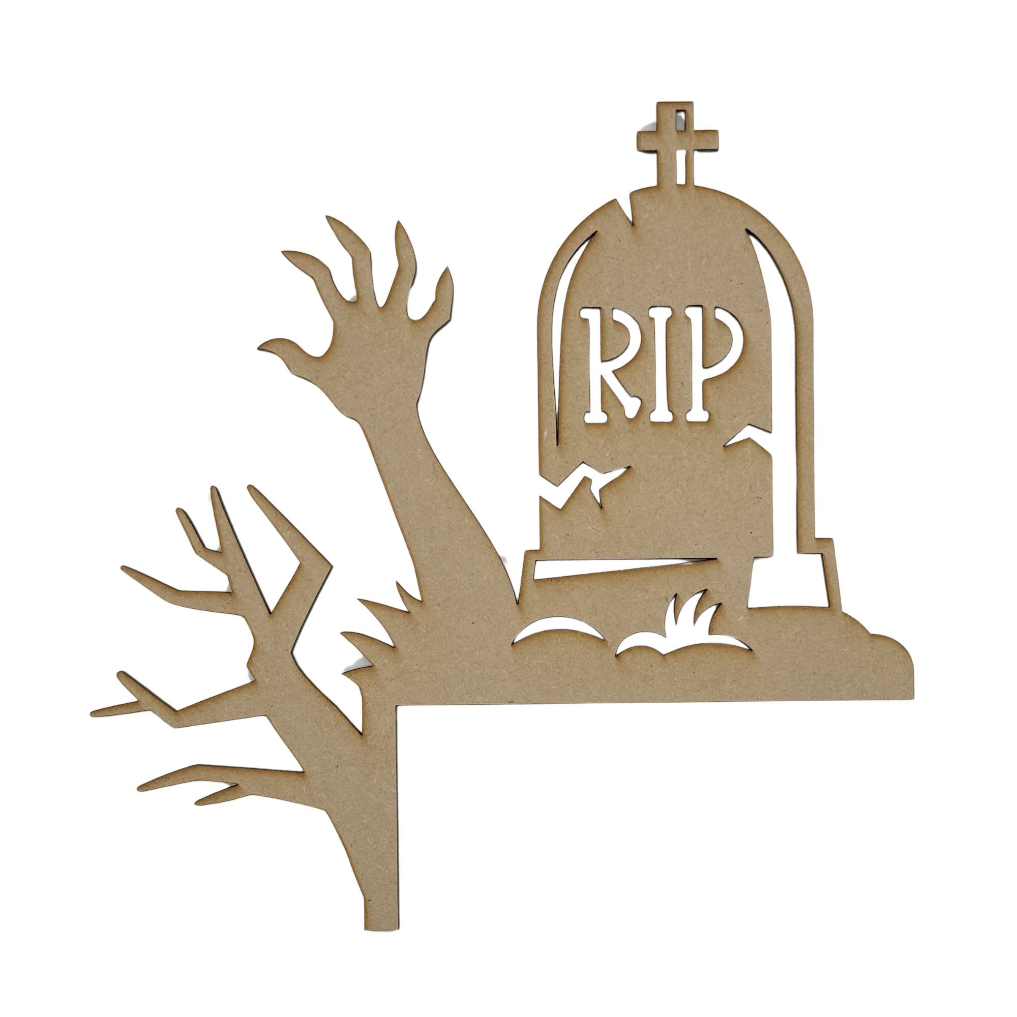 MDF Halloween Silhouette Door Corner RIP