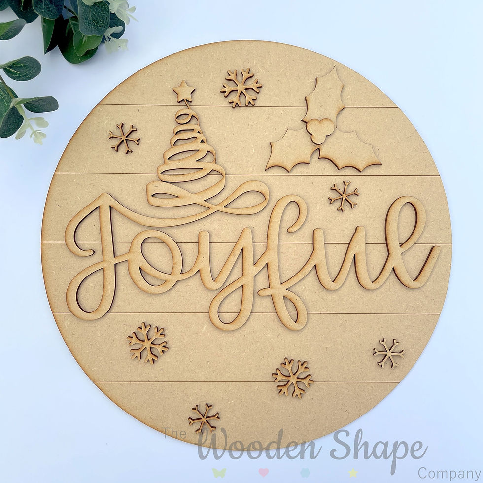 30cm MDF Sign Christmas Joyful CLI