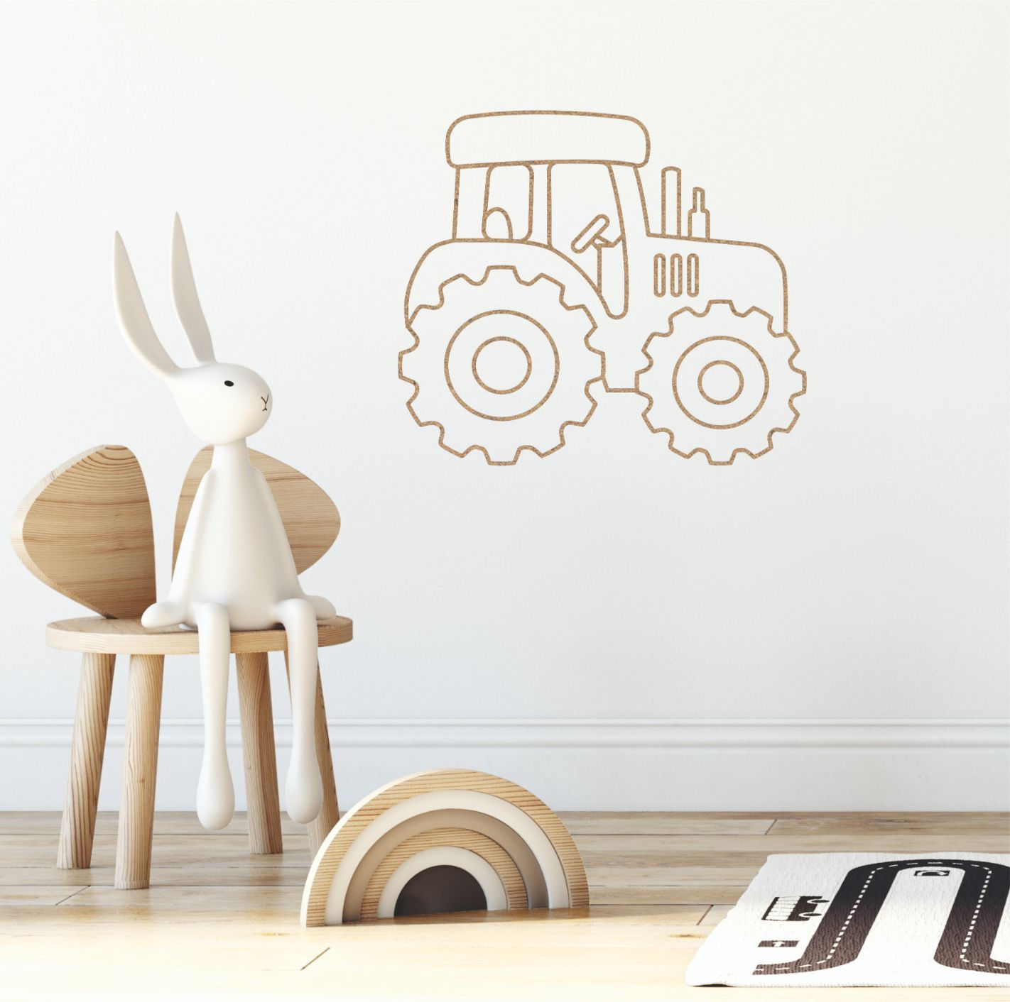6mm MDF Animal Outline Nursery Décor Farm Theme Tractor
