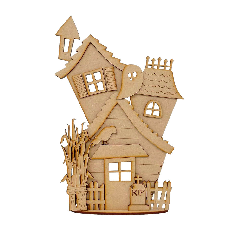 MDF Halloween Theme Spooky House Triple Crooked House