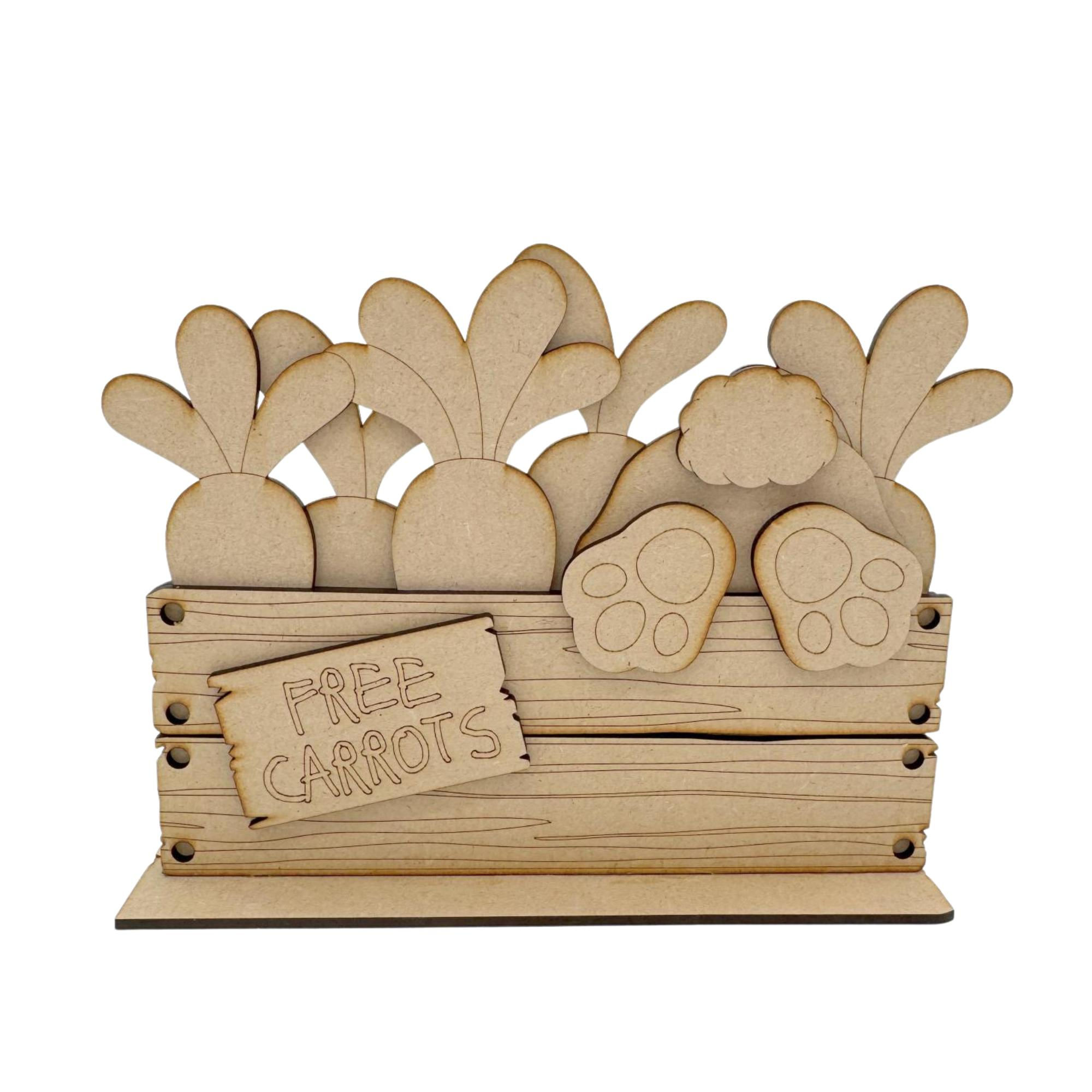 Easter Carrot Crate Bunny Tail