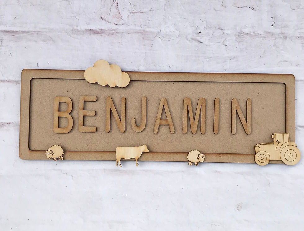 Farm Theme Room Sign Large (up to 10 letters)