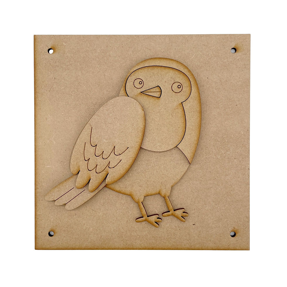 MDF Christmas Robin Theme Square Robin Sign 2