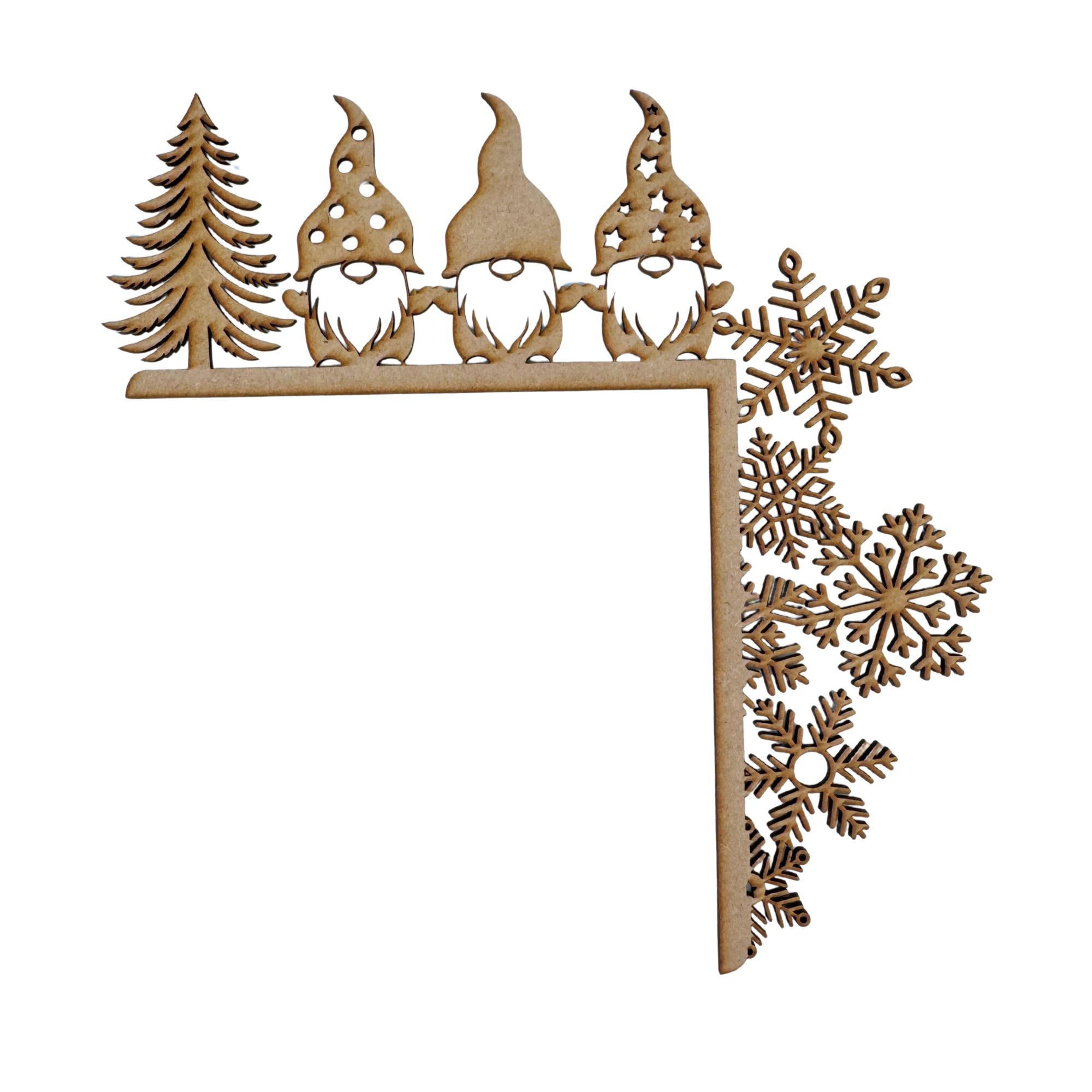 Christmas Door Corner Gnome Silhouette