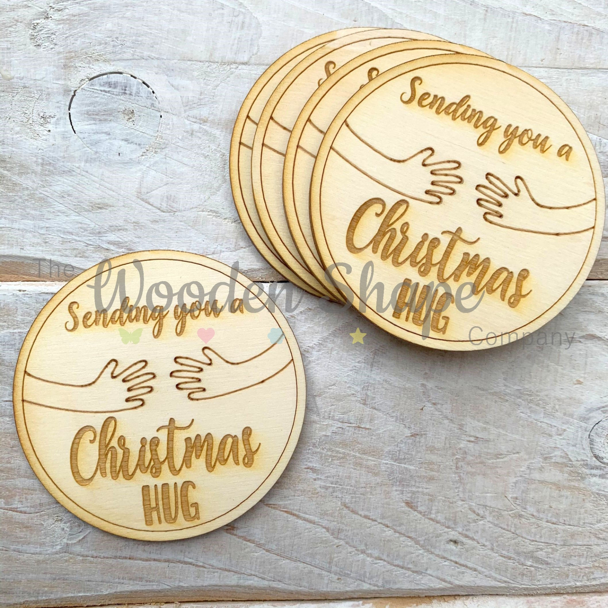 5 Pack Sending you a Christmas Hug Circle
