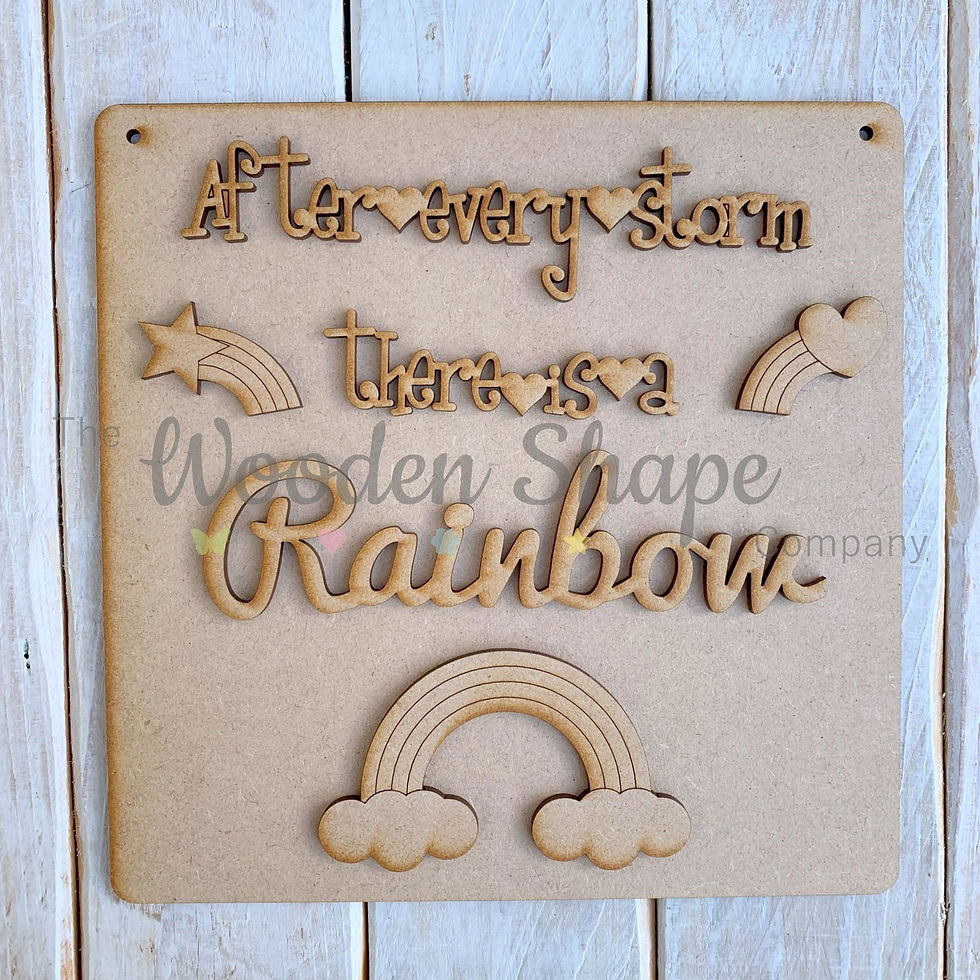 MDF SP Laser Cut Craft Kit DIY After every storm there is a Rainbow D1
