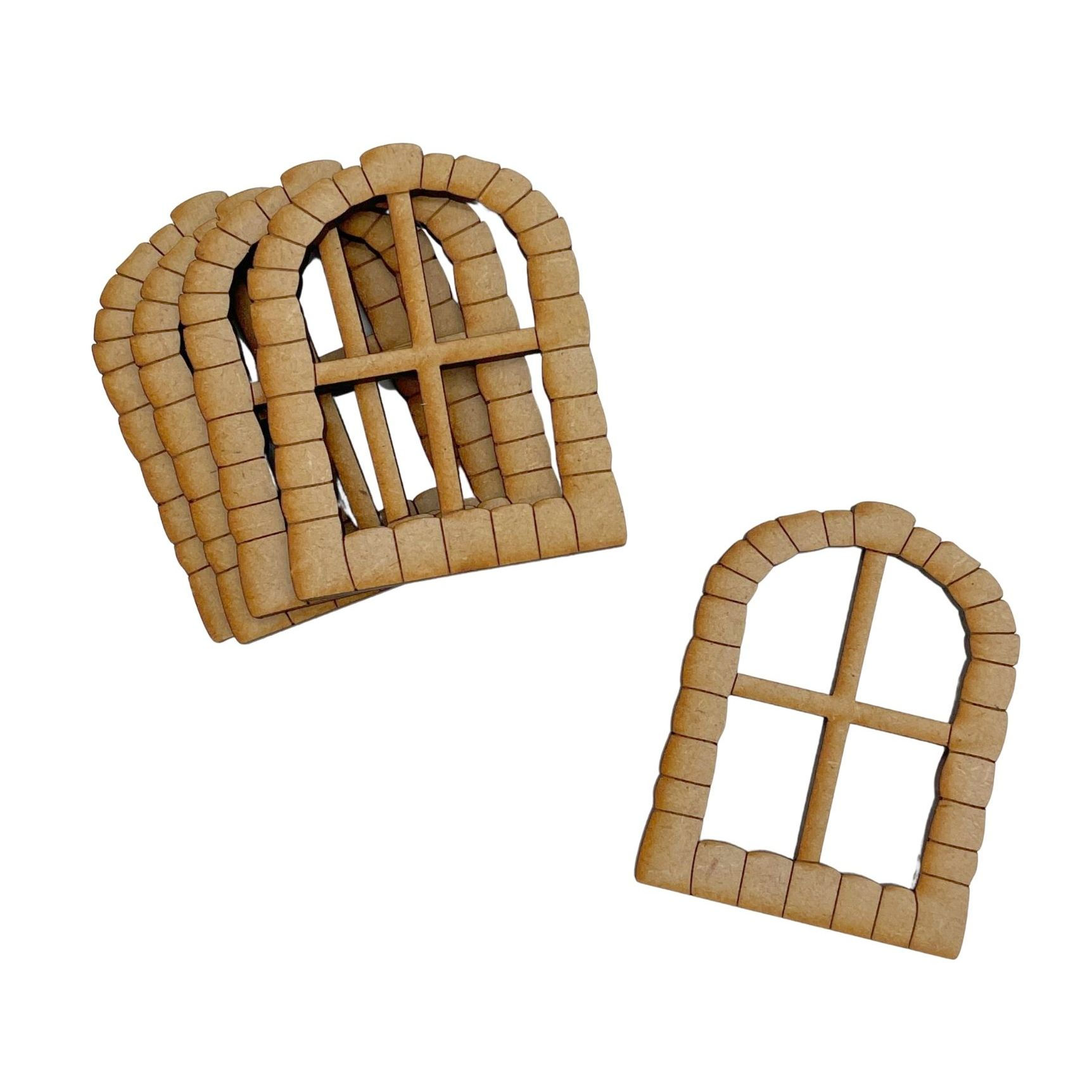 5 Pack MDF Fairy Door Window Stone Clad