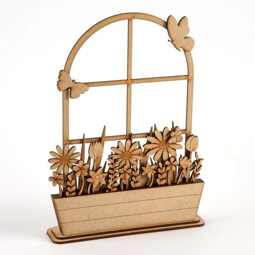 Freestanding Window Frame Flower Box