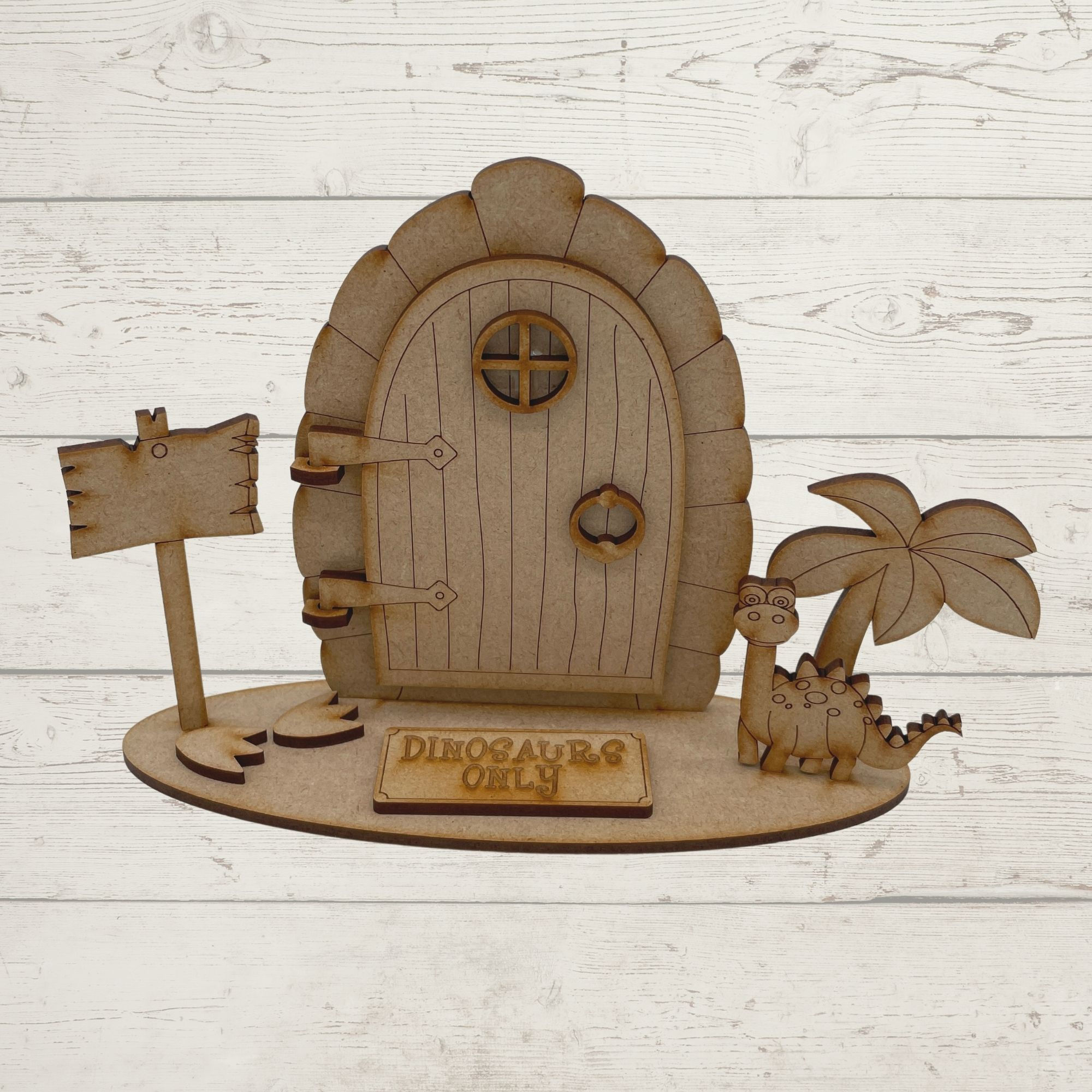 MDF Fairy Door Opening Stand Dinosaur