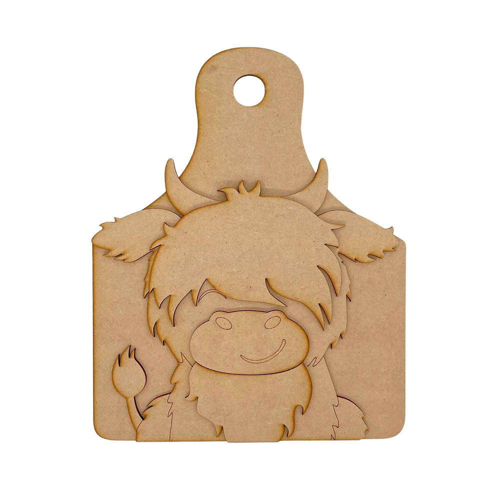 MDF Highland Cow Tag Bauble