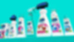 Dramatic angle shot of Dr.Beckmann cleaning product portfolio