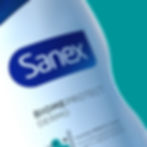 Close up of the Sanex logo