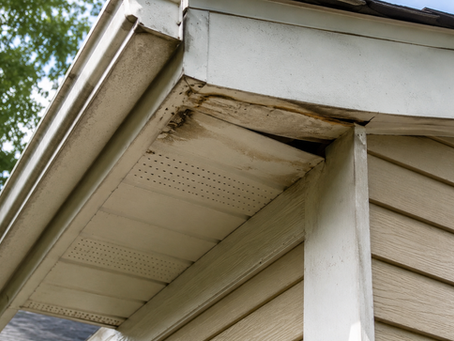 water dripping from soffit