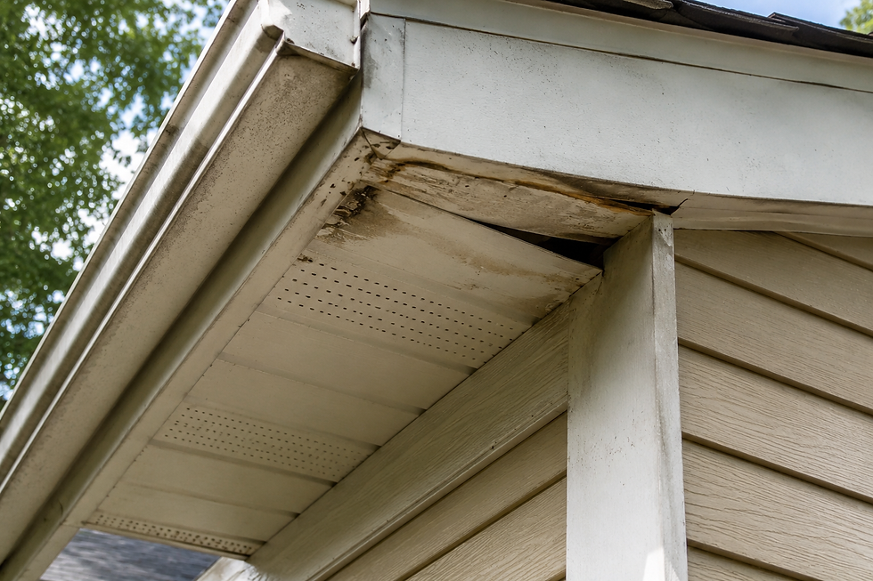 water dripping from soffit