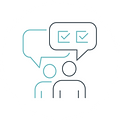 Icon of two people communicating