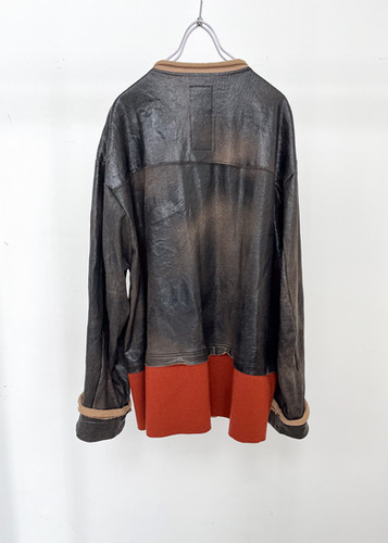 BROKEN CRACK PRINT ZIP SWEAT - BROWN | ANTHEM A