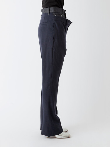 正規 アンセムエー Denim×satin remake layered pants - 通販 - www