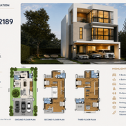 Modern house floor plan and property information layout
