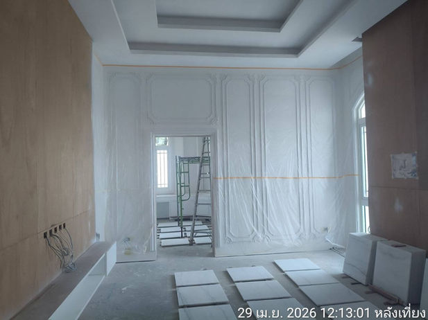interior installation in Phnom Penh with built-in furniture and stone work