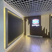 Office reception feature wall