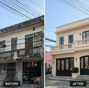 before and after townhouse facade renovation Phnom Penh modern exterior design