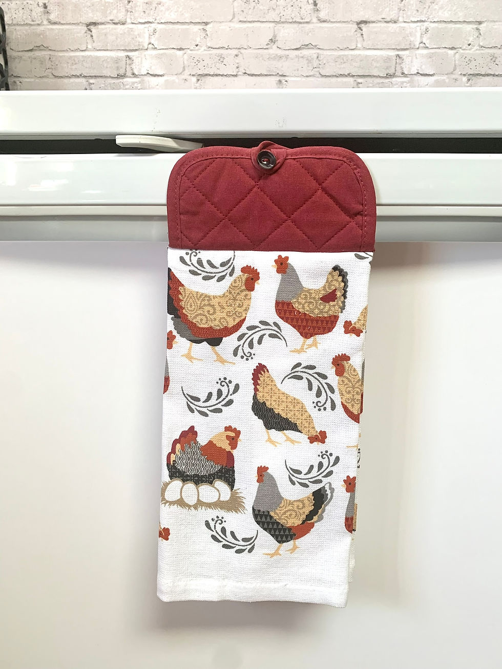 Thumbnail: Farmhouse Potholder Towel with Roosters