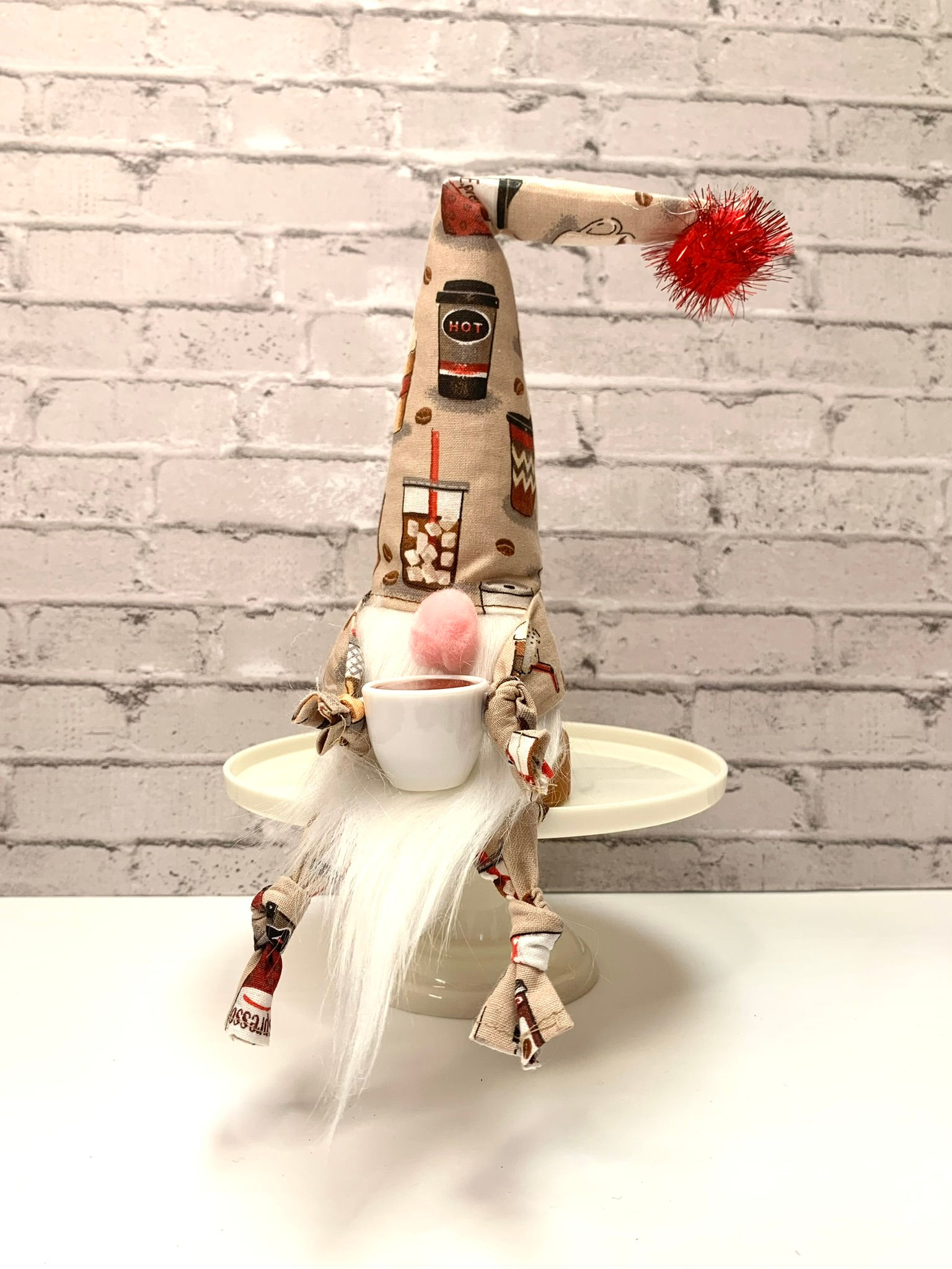 Coffee Cup Clay Pot Gnome