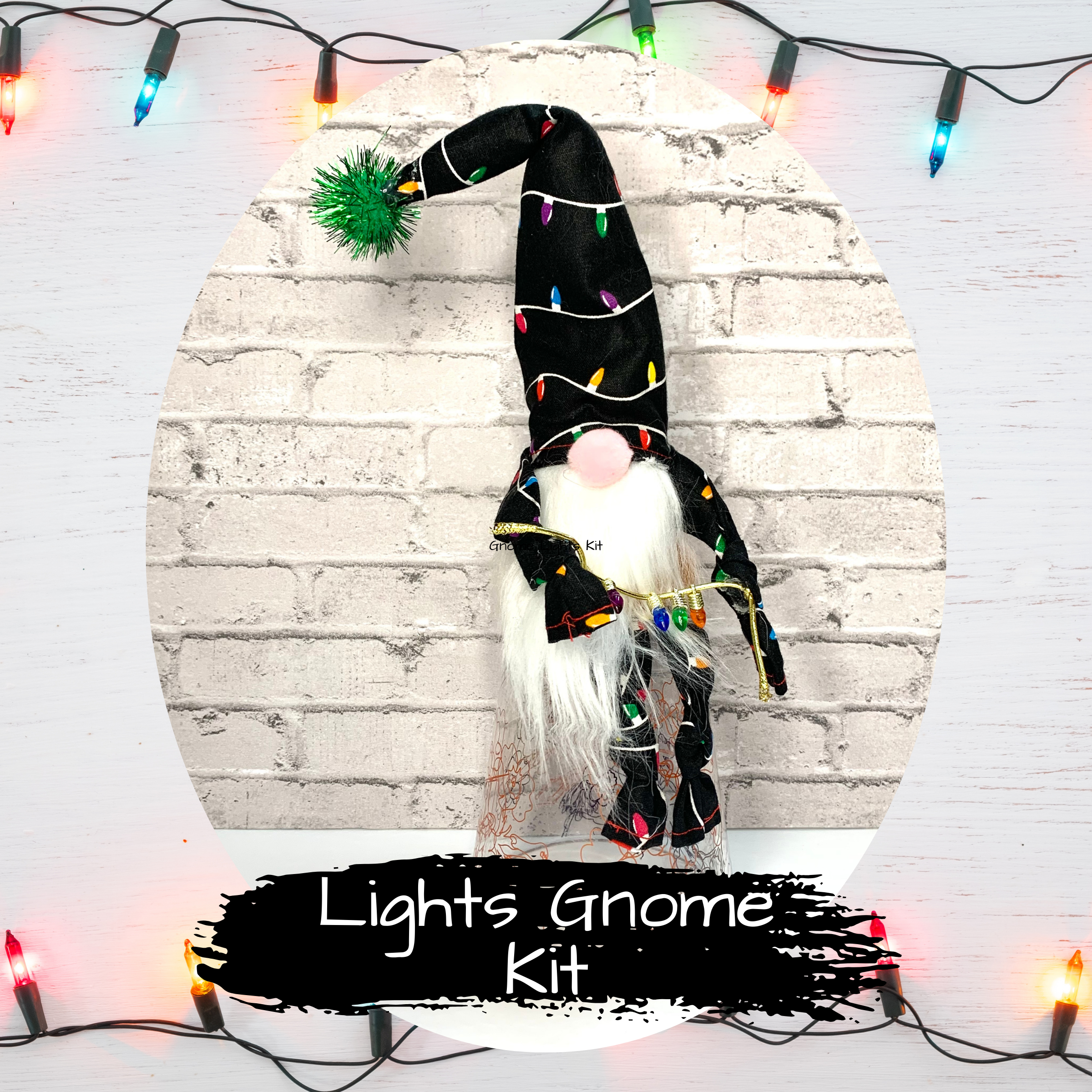 DIY Christmas Lights Clay Pot Gnome Kit