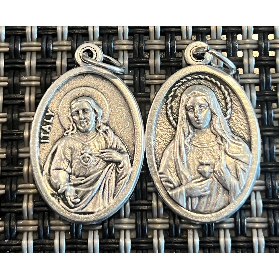 Thumbnail: TWIN HEARTS SEA SALT & SAGE CANDLE WITH MEDAL AND PRAYER CARD