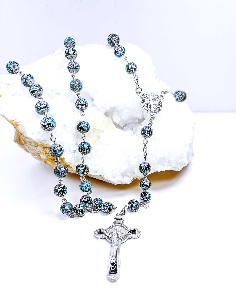 Thumbnail: St. Benedict Turquoise Rosary