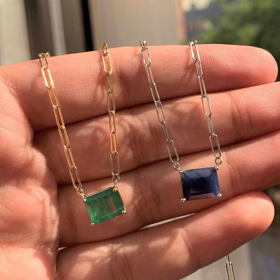 Thumbnail: Emerald Paperclip Necklace