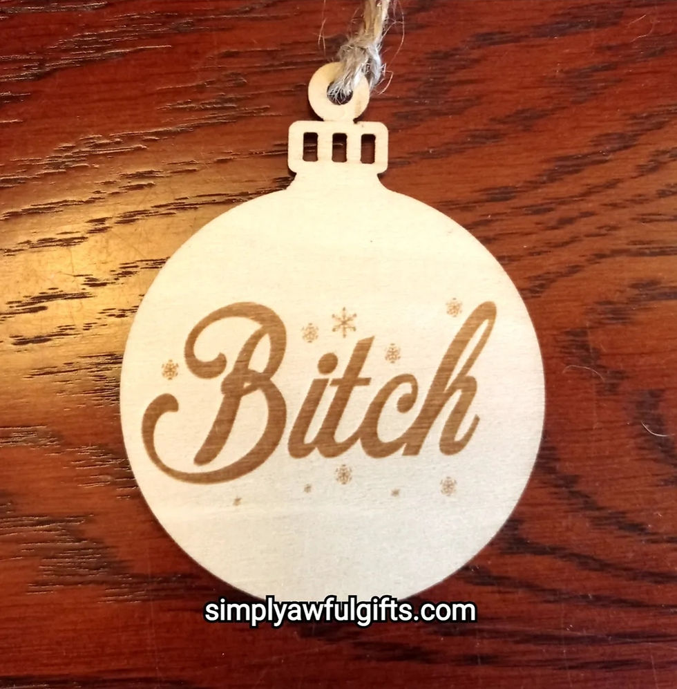 Thumbnail: Tree Decorations, Fred, Rose, Shipman, Jimmy, Harvey. Bitch Xmas Bauble Decor