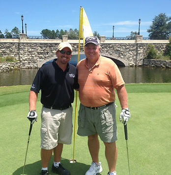 Teeing up on a golf course
