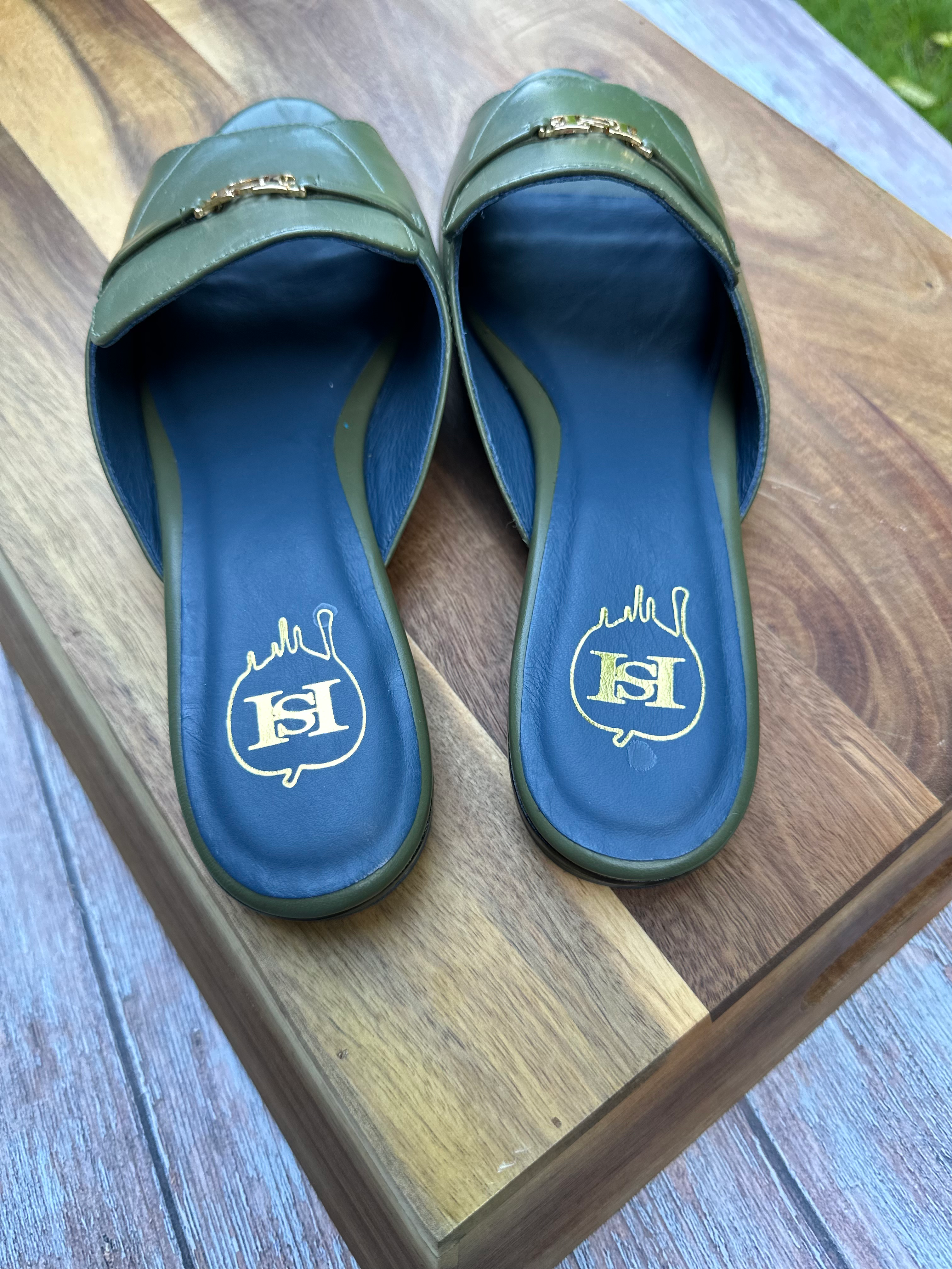 Slipper Loafer Peep Toe Mule