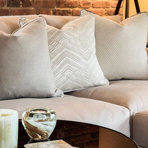 Close Up Of White Sofa In Sandal Barn Conversion