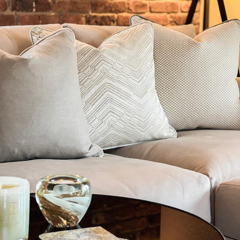 Close Up Of White Sofa In Sandal Barn Conversion