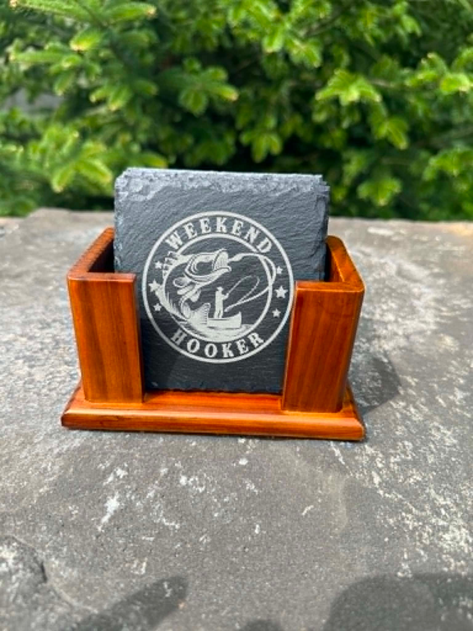 Fishing Theme Coasters w/ Holder