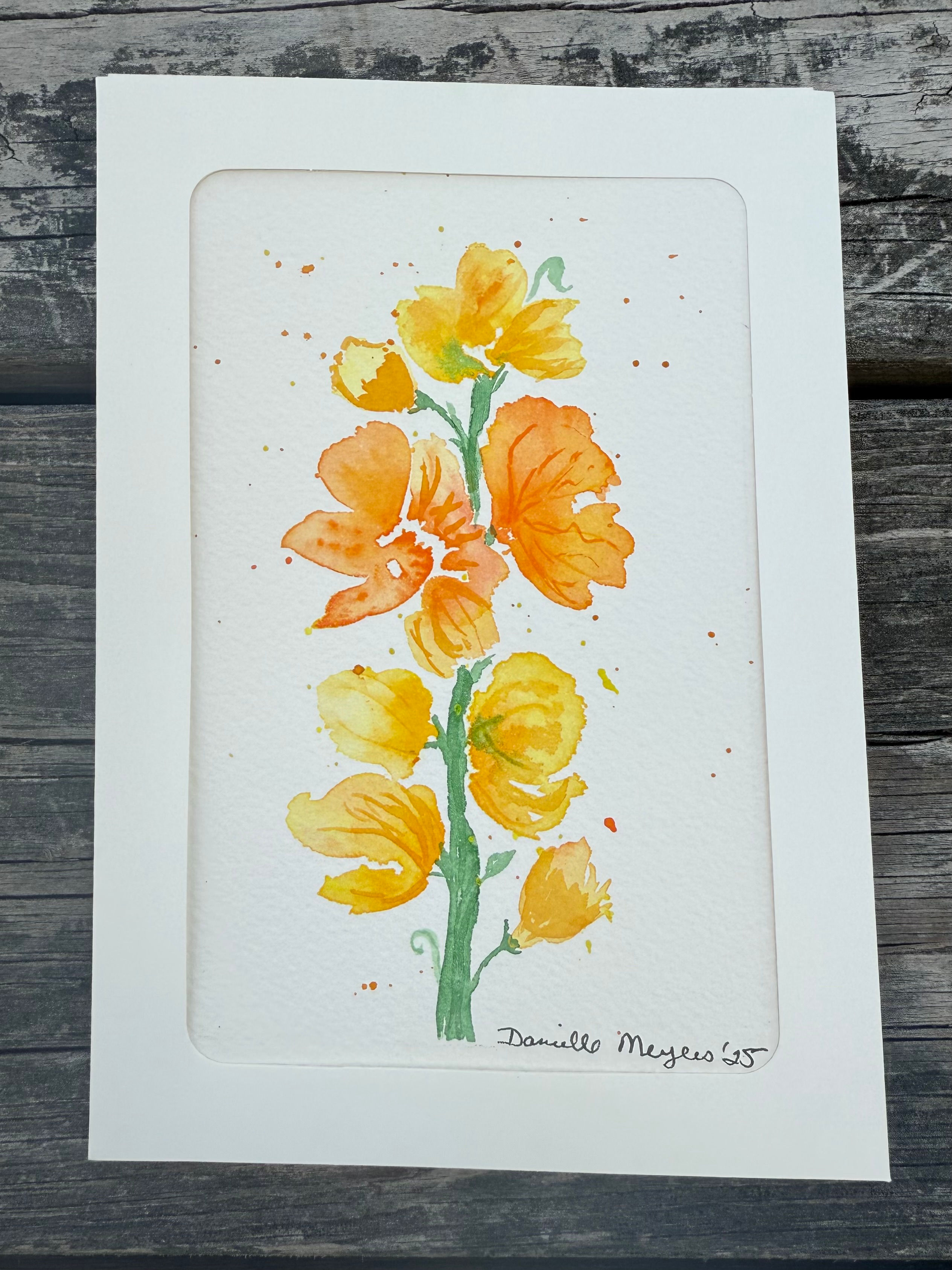 Yellow and orange flower card