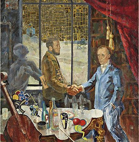 1972 Комар и Меламид. Встреча А. Солженицына и Г. Белля н а даче М. Ростроповича. Breus