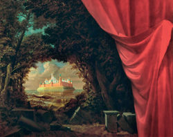 1981 Комар и Меламид. Вид на Кремль в романтическом пейзаже. ЧС