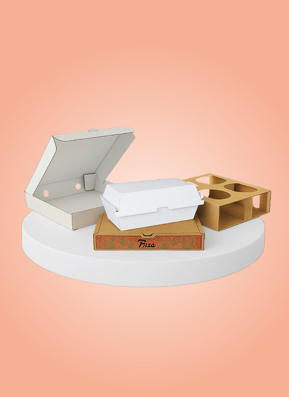 pizza and burger boxes